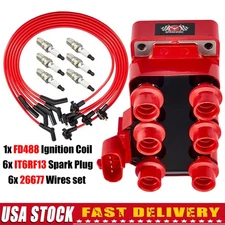 New Ignition Coil & Spark Plug & Wire Set For Ford Jaguar Mazda Mercury V6 FD488