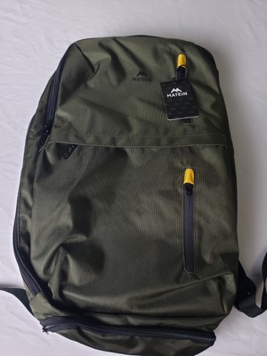 Matein Olive Green Backpack  Ten Pockets With Charging Port And Cable Premium