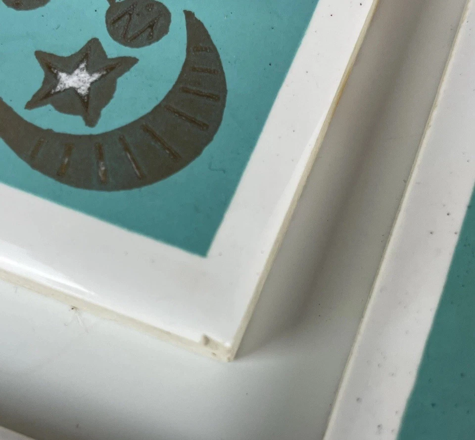 Винтажная керамическая плитка MCM Starlyte Atomic Starburst 4 1/4 дюйма набор из 4 штук сделано в Японии - Изображение 3 из 4