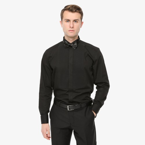 Camisa de vestir/esmoquin formal Xact para hombre con doble puño y gemelos - Imagen 12 de 61