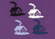 WINTER HOUSE 3 die cuts scrapbook cards