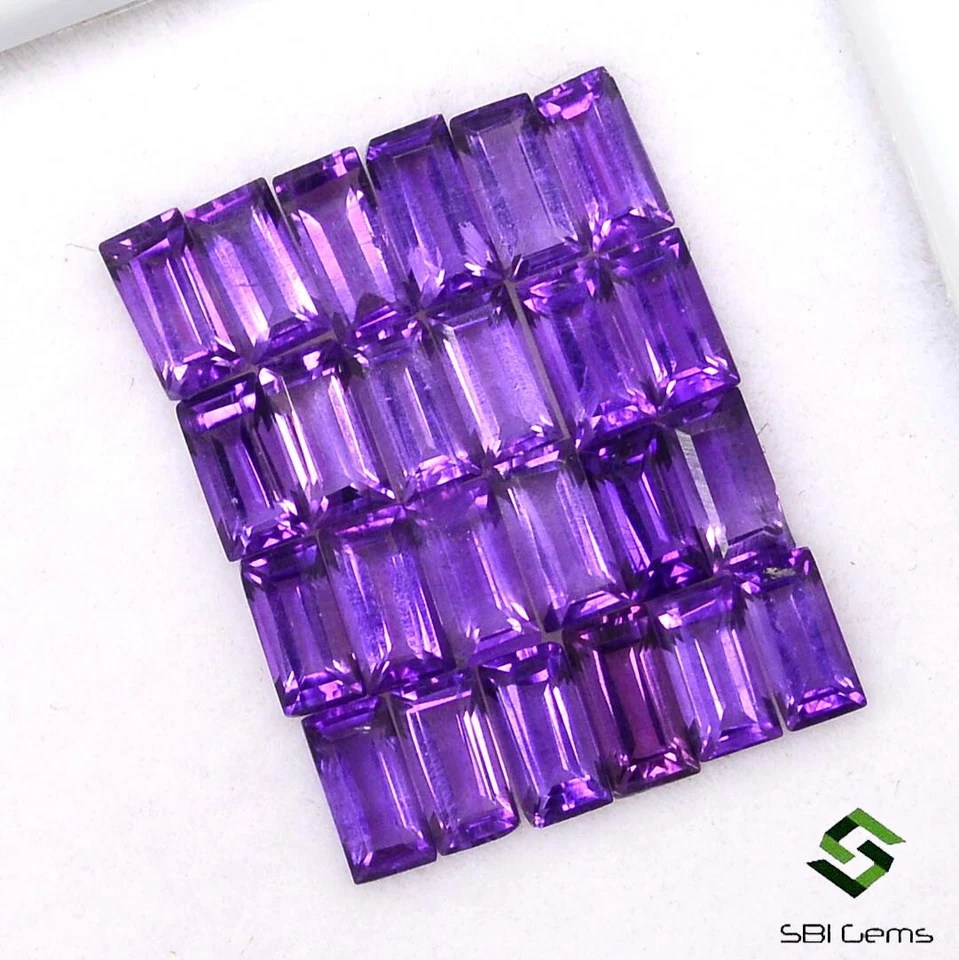 Baguette Amatista Natural Corte 4x2 mm 1.72 CTS Lote 15 Piezas Gemas Sueltas Calibradas Foto 3 de 4