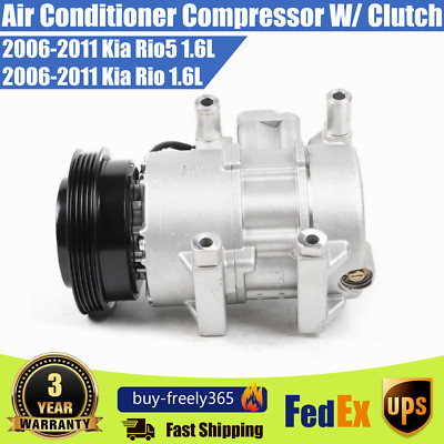 Fit For Kia Rio 1.6L 2006 2007 2008 2009 2010 2011 AC A/C Compressor with Clutch