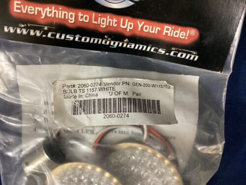NOS Custom Dynamics Turn Signal Bulb Inserts, 1157 White, 2060-0274* - Picture 2 of 3