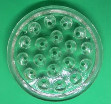 Vintage Large Floral Frog Clear Glass 14 Hole Flower Holder 5” Wide