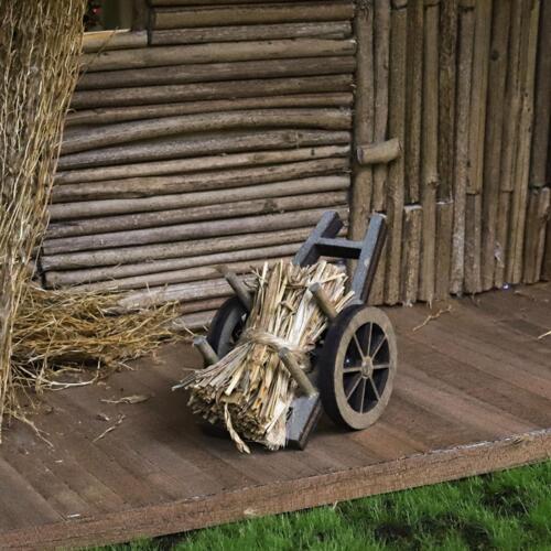 1:12 Scale Miniature Firewood Cart Model Creative Artwork DIY Diorama - Picture 1 of 6