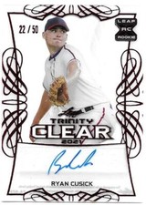 2021 Leaf Trinity Baseball RYAN CUSICK Clear XRC Rookie Autograph 22/50 Red