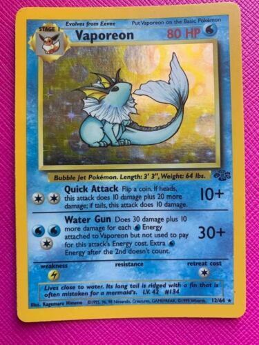 1997 Pokémon Japanese Jungle Vaporeon #134 Holo PSA 9 | eBay 1997 Pokémon Japanese Jungle Vaporeon #134 Holo PSA 9 | eBay