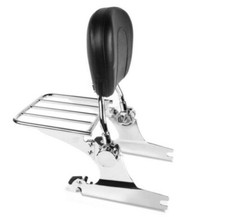 Sissy bar avec dosseret couleur Chrome avec porte paquet pour Harley SPORTSTER