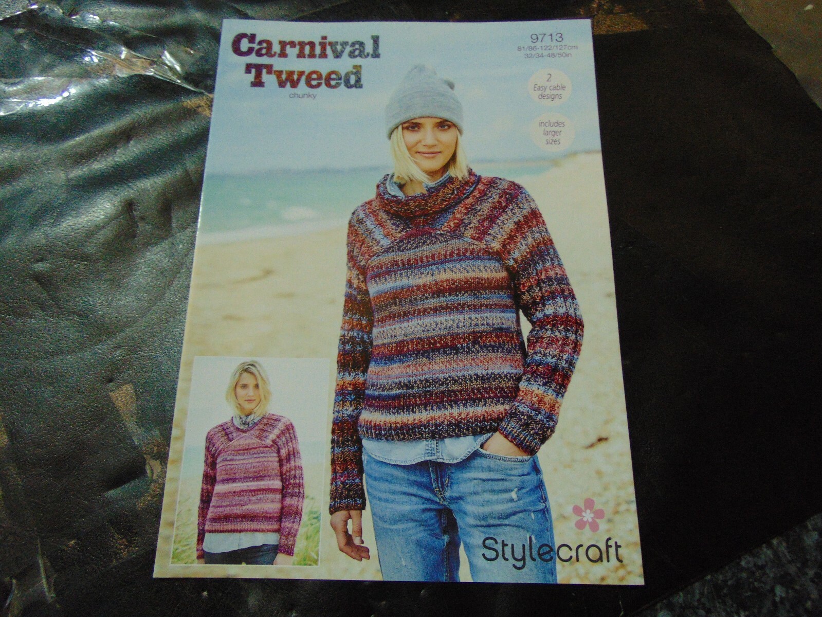 Stylecraft Chunky Knit Pattern 9713 2 Easy Cable Designs Sweaters 32/34 - 48/50