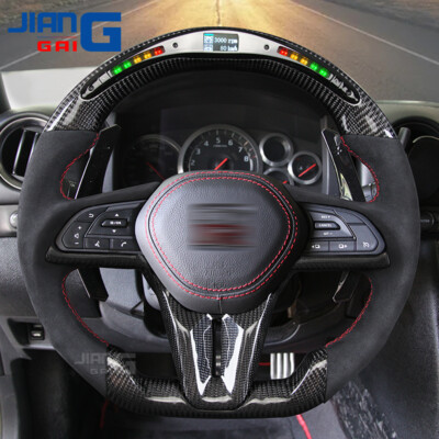 Carbon Fiber Alcantara LED Steering Wheel Fit 2017+ Nissan GT-R R35 with Trim
