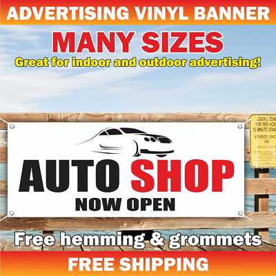 AUTO SHOP Advertising Banner Vinyl Mesh Sign service repair garage part mechanic