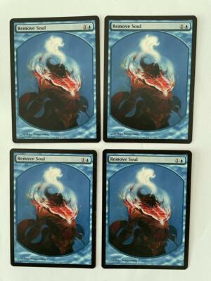 mtg all textless cards MTG 4X PROMO DCI REMOVE SOUL MINT TEXTLESS MAGIC THE GATHERING CARD BLUE  ENGLISH