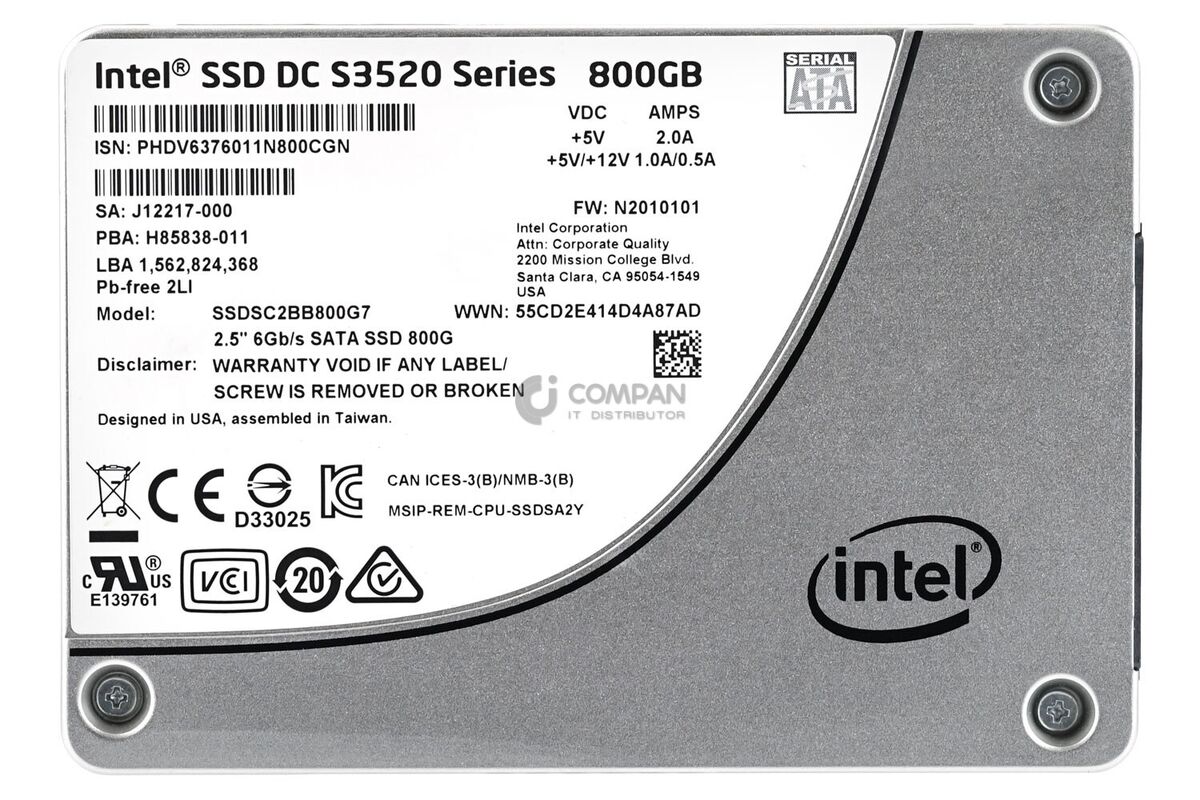 SSDSC2BB800G7 INTEL 2.5 SFF DC S3520 SERIES 800GB 6G SATA SSDSC2BB800G7 INTEL 2.5 SFF DC S3520 SERIES 800GB 6G SATA