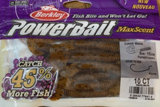 Berkley PowerBait Max Scent PBMSLWG-PS Lunch Worm Pumpkinseed-1pk 10ct-NEW