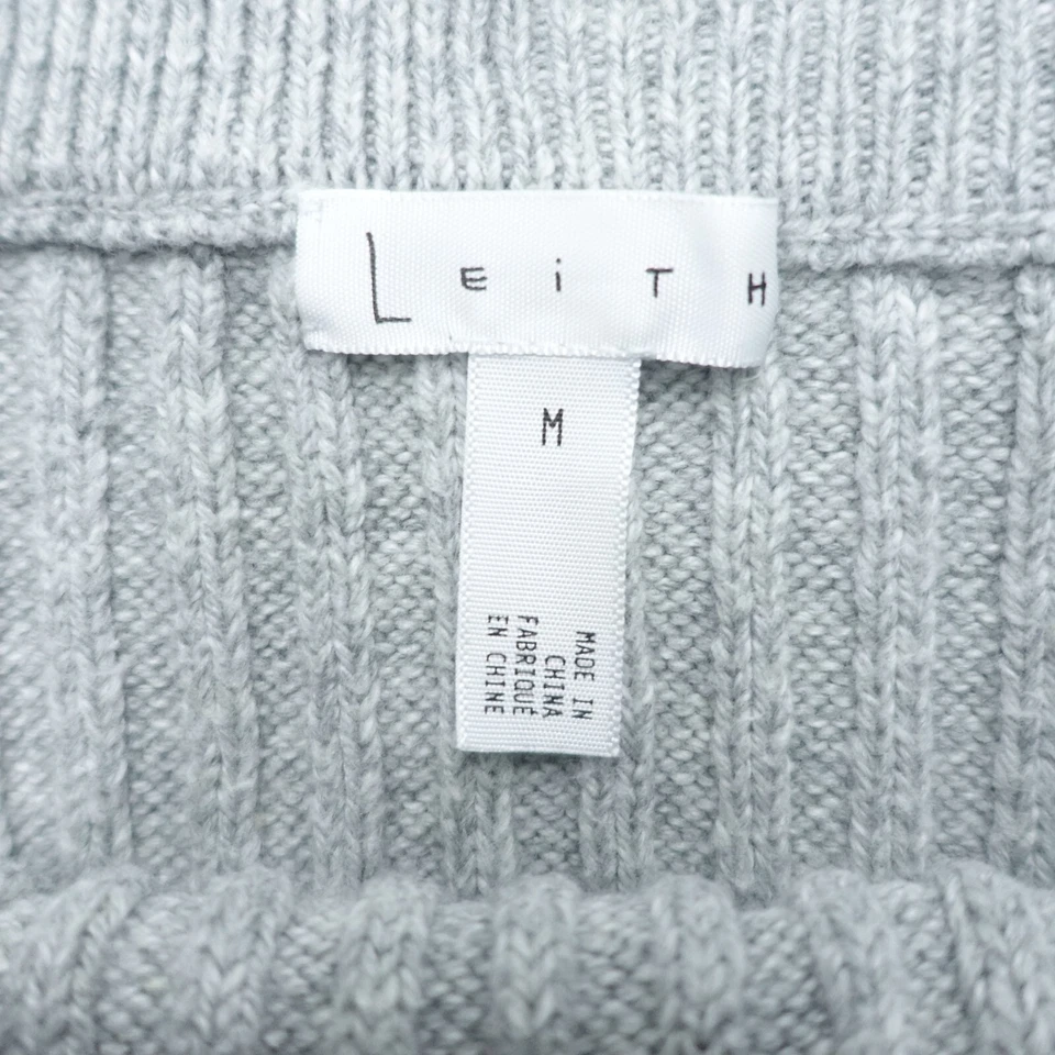 Юбка женская Leith средняя серая хлопковая ребристая комфортная эластичная талия без застежек - Изображение 4 из 4