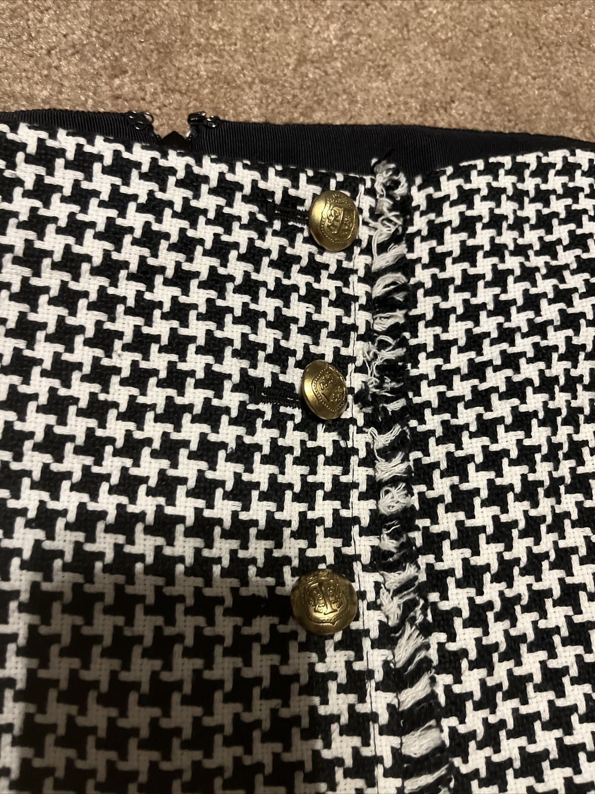 Talbots black houndstooth pattern knee length ski… - image 3