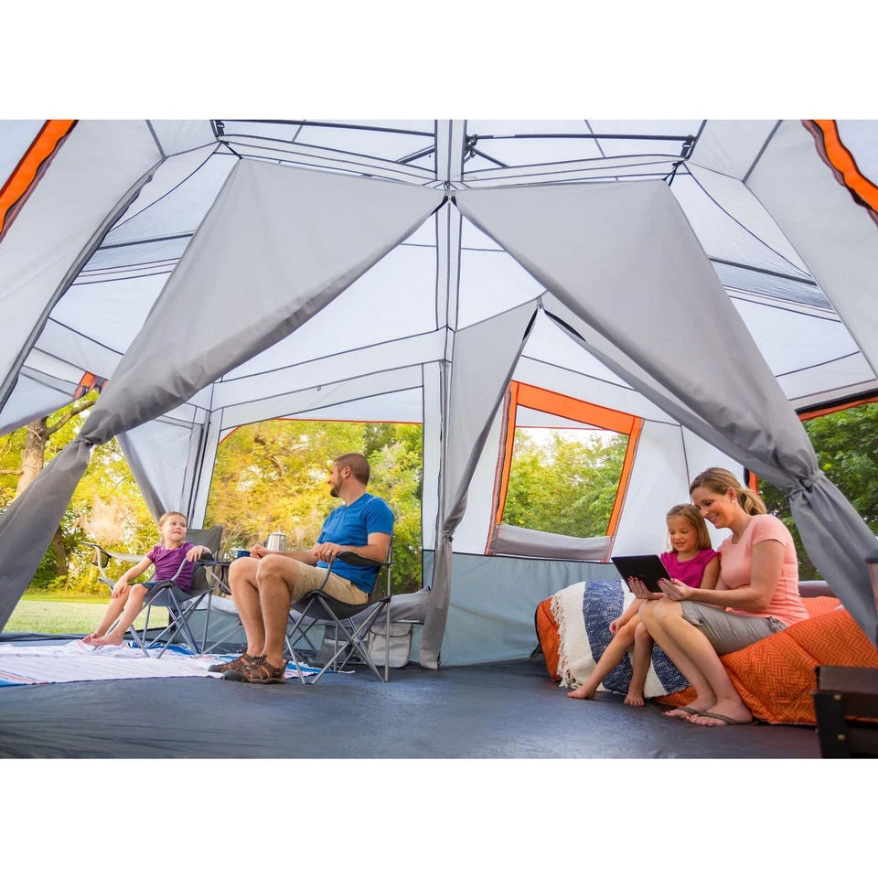 Ozark Trail 3-Room Instant Cabin Tent With Screen Room 3 Entries Sleeps 12 NEW - Image 2 of 4