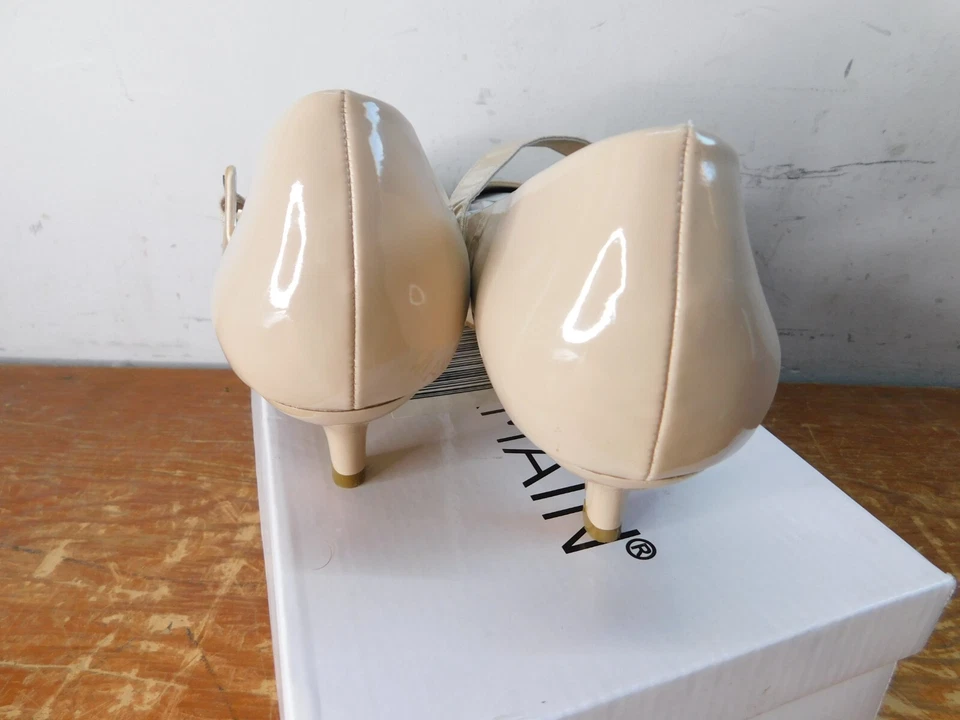 Sapatos sociais formais casamento salto gatinho alça cetim 12M nude Monroe e principal - Imagem 4 de 4