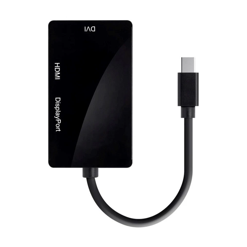 Mini DisplayPort DP 1.1 to HDMI / DVI / Display Port Monitor Adapter Cable Mac - Image 2 of 3