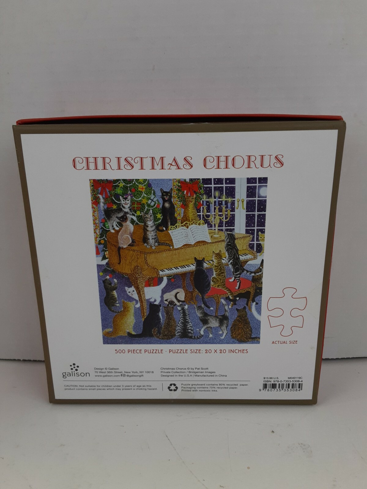 Christmas Chorus 500 Piece Jigsaw Puzzle By Galison For Cat Lovers