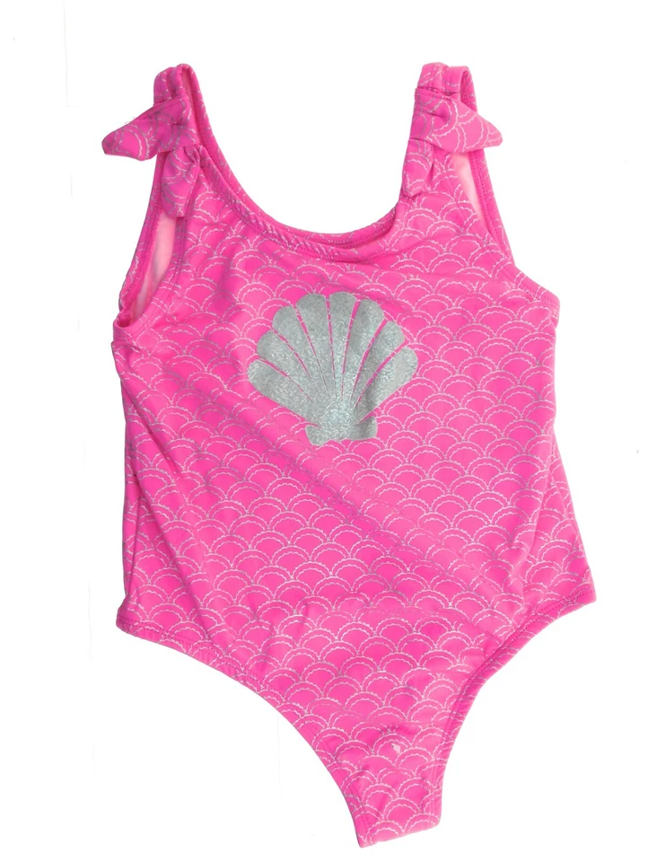 Traje de baño de una pieza rosa platino para niñas rosa ligero geométrico talla 14/16 Foto 3 de 4