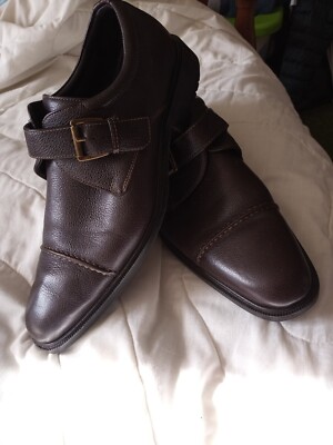 Cole Haan Brown Pebbled Leather Cambridge Monk Dress Shoe  display picture 3