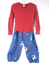  Company Store Teen Flannel Pajamas Reindeer Plaid SX Item #186H 10543