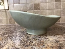 Floraline McCoy Mid Century Asymmetrical Pottery  #454 USA-Green Matte Finish