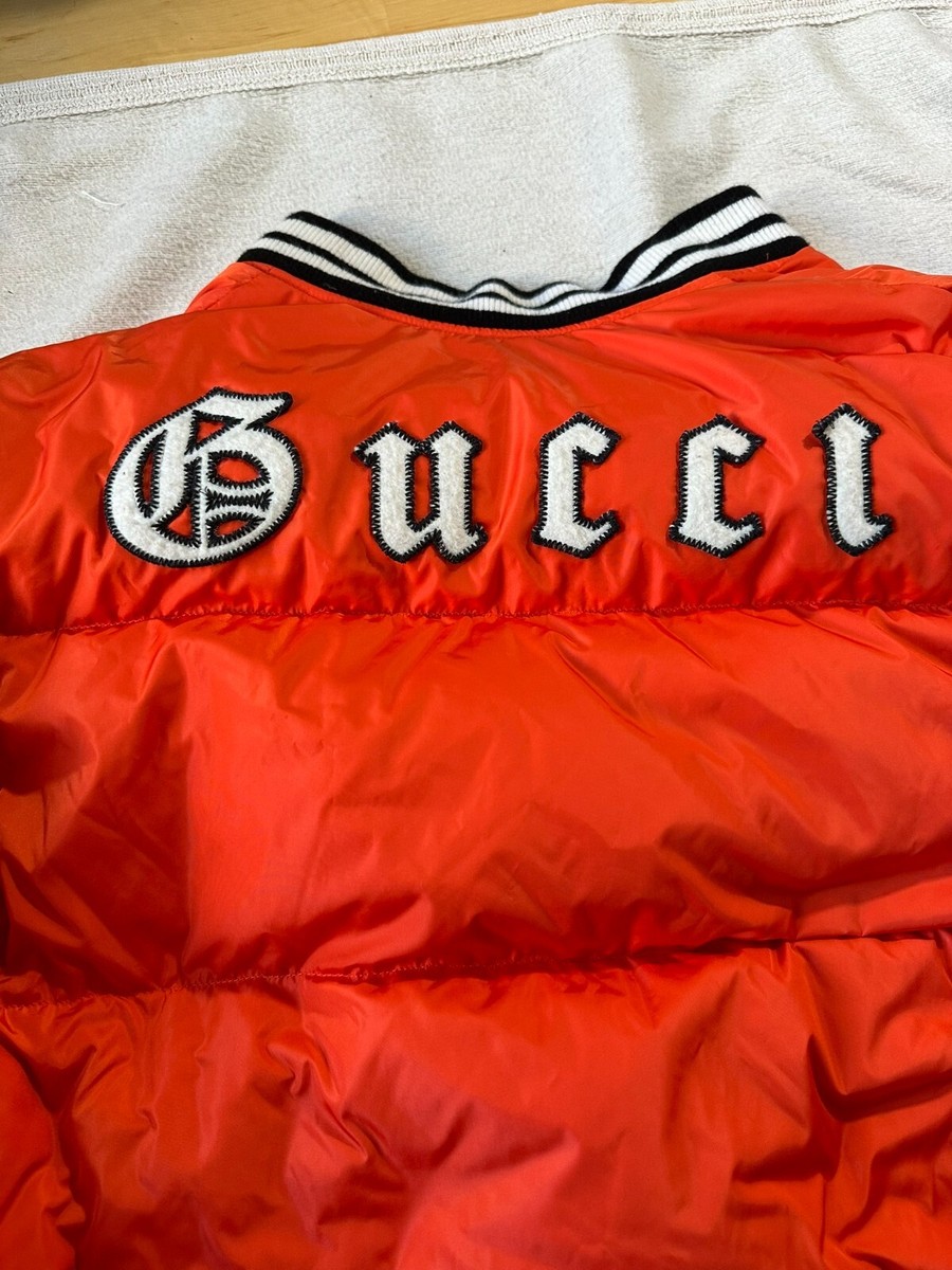 Authentic Gucci Puffer Jacket Bomber NY Yankees Patch Back