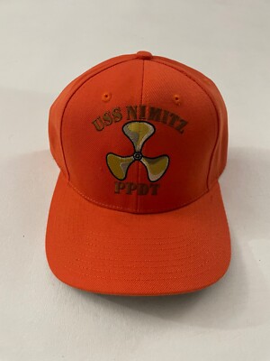 The Corps USS Nimitz CVN 68 PPDT FTO Logo Orange Baseball Cap Hat One Size