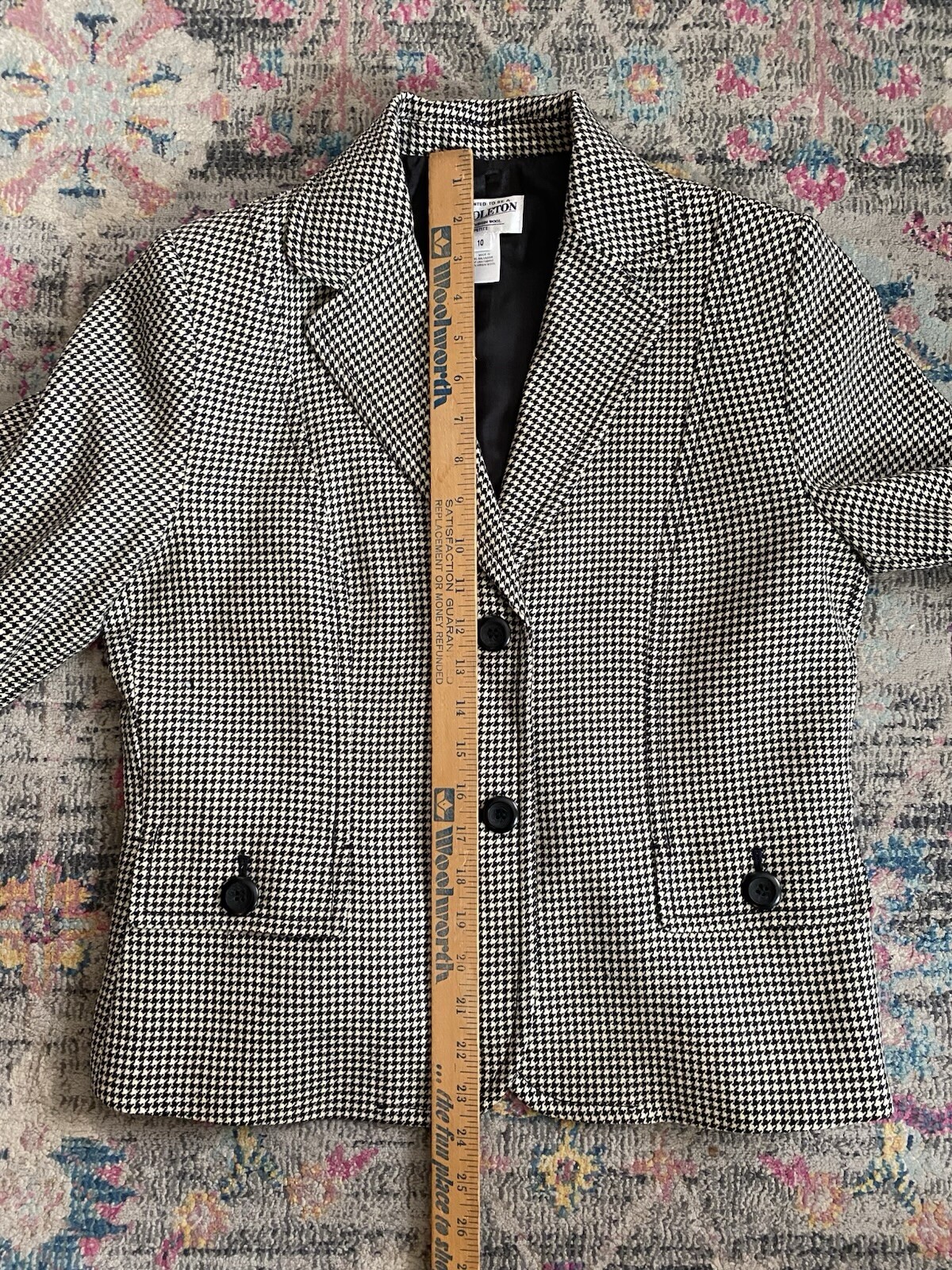 Pendleton 100% Wool Lined Pant Suit Houndstooth J… - image 16
