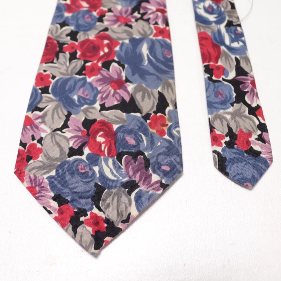 Corbata Aeropostale de Colección Para Hombre 58 en Rojo Azul Multicolor Algodón Floral Ancha Foto 2 de 4
