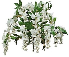 24" White Wisteria Large Bush Silk Flower Filler Spray Home Wedding Party Decor