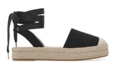 Simply be. Bunbury Espadrille for Ladies Size UK 4 - 9 Wide Fit Black & Pink