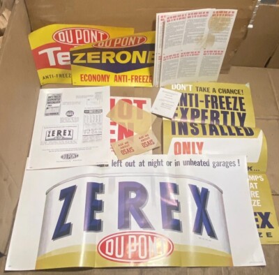 1962 Dupont Zerone Telar Zerex Antifreeze Dealer Kit Service Station Poster