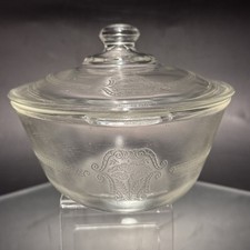 Vintage Glasbake 1Qt Clear Etched Glass Oval ...