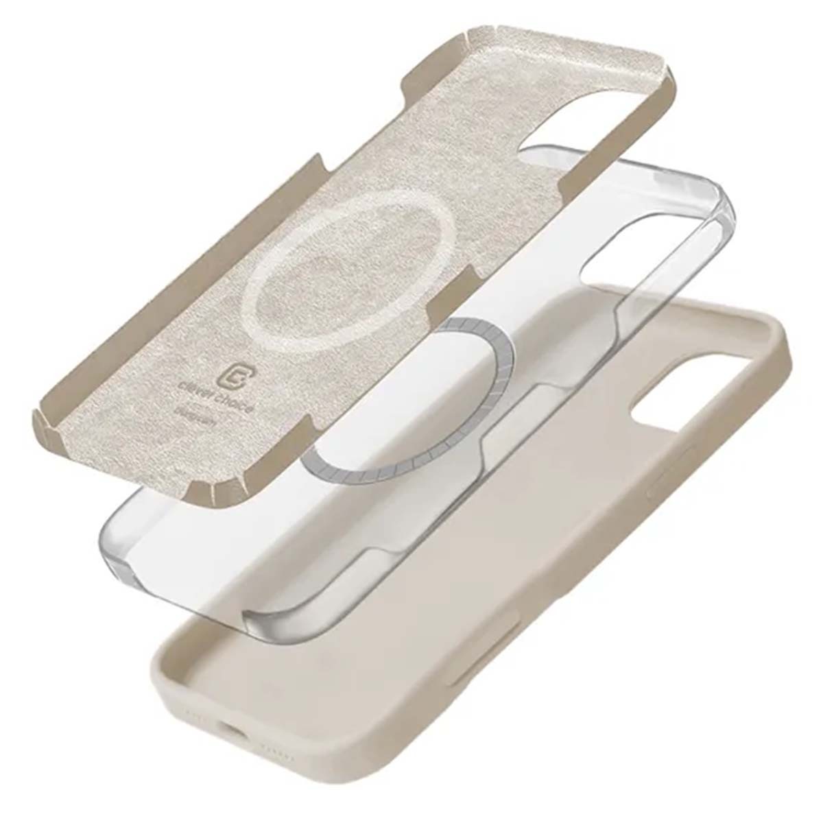 Coque iPhone 16 Pro silicone beige Crong antichoc souple