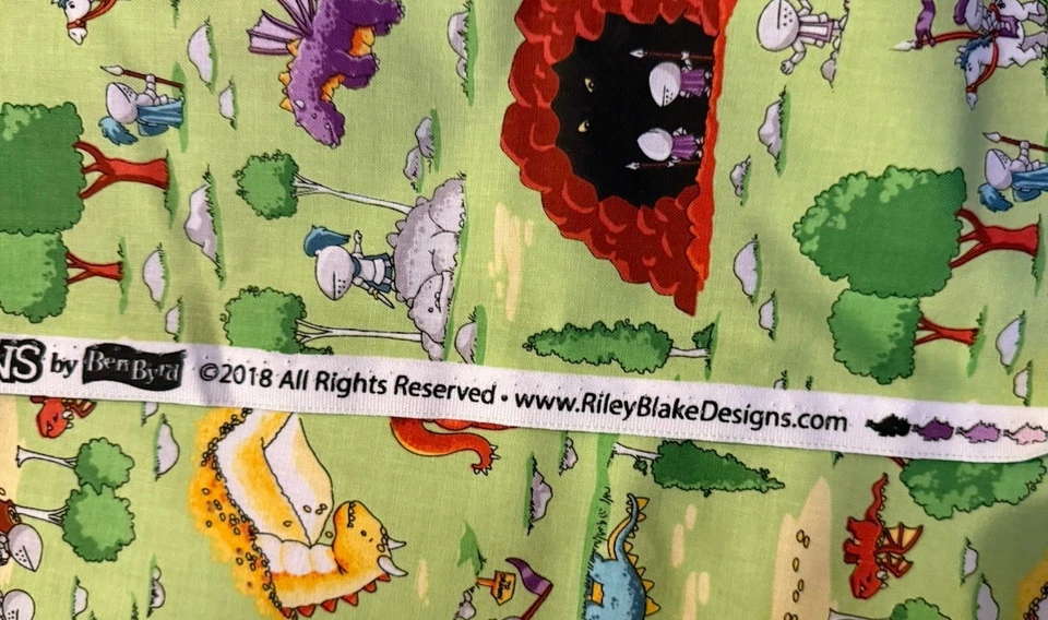 "Tela DRAGONES Riley Blake Designs por Ben Byrd Knights Cave Forest 44"" ancho x por comprar" Foto 4 de 4