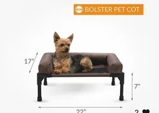 K&H Pet Products Original Bolster Pet Cot Elevated Pet Bed Small Gray/Mesh