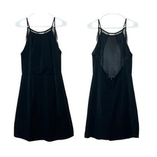 Blooming Jelly black deep back lace panel little black dress size L