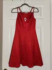 Guess Los Angeles Red Dress Size 2, Lace Up Pleated Fit And Flare