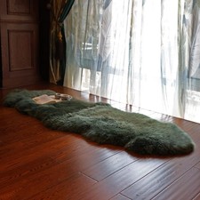 Fluffy Sheepskin Rug - Natural Lambskin Throw for Bedroom Living Room 2x6 ft