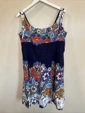 NINE WEST Fit & Flare Dress Multicolor Floral Print Women’s Size 16 Lined