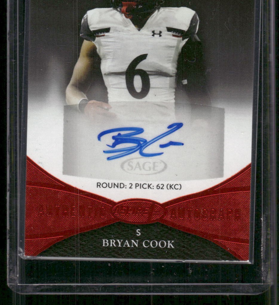 BRYAN COOK 2022 Sage Aspire Red Rookie AUto Autograph #ASP-BC  Bengals