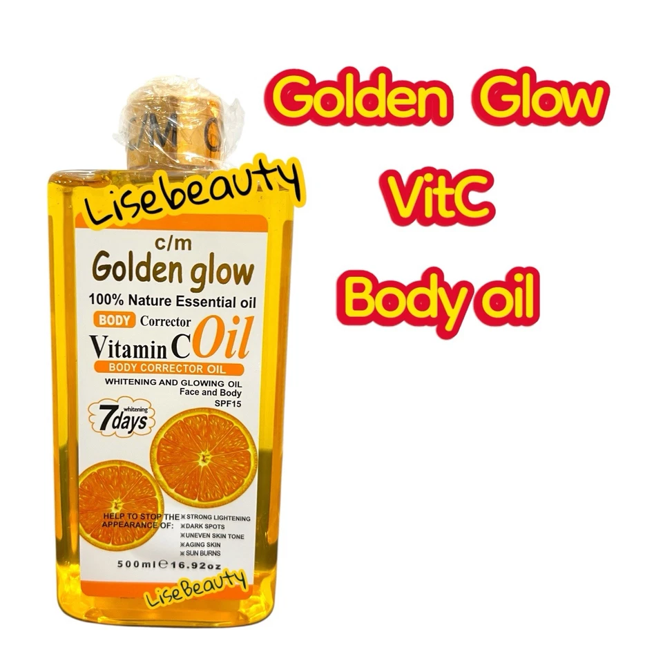 Golden Glow Whitening Body Oil 500ml VitC Active + Golden Glow Face Cream 2pc👌 - Image 2 of 2