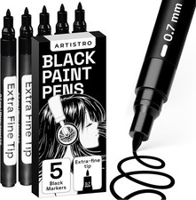 ARTISTRO Black Paint Pens for Rock Painting, 1 Count Pack of 5 ,