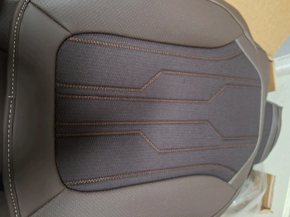 Juego completo de 5 asientos de cuero PU marrón universal con estilo lumbar 04B Foto 3 de 4