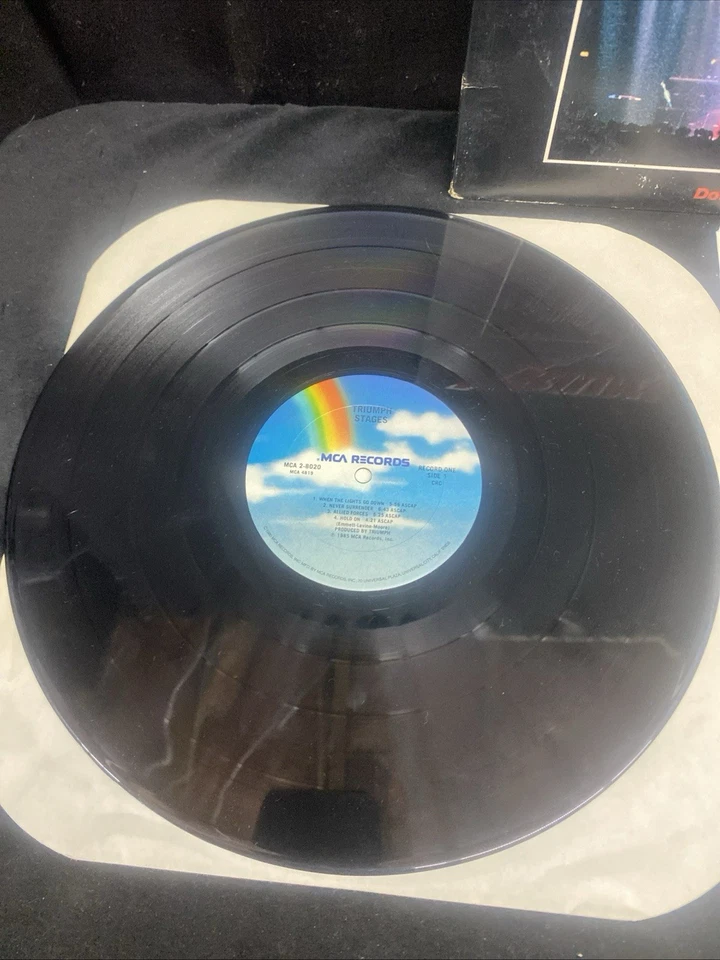 Triumph Stages Double Live Album Vinyl 2 LP Record 1985 MCA2-8020 VG EX EX - Image 2 of 4