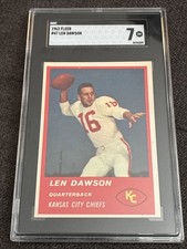 1963 Fleer Football #47 LEN DAWSON Rookie Card RC  Stunning Card  SGC 7